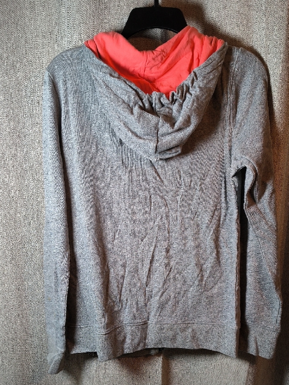 Roxy Gray Zip Hoodie with Coral Graphic and Coral-Lined Hood - Picture 5 of 5